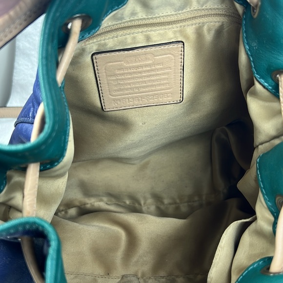Coach 2013 Navy and Teal  Bag - Picture 8 of 9